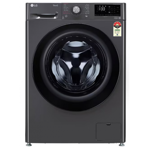 LG 7Kg Front Load Washing Machine, AI Direct Drive™, Middle Black