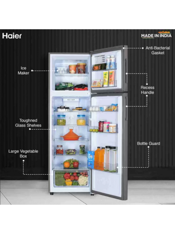 Haier 240 L Frost Free Double Door Top Mount 2 Star Refrigerator  ( HRF-2902ERO-P)