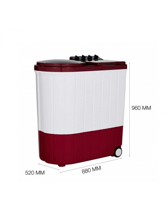 Whirlpool 9 Kg Semi-Automatic Top Loading Washing Machine ACE XL 9.0, Coral Red, 3D Scrub Technology